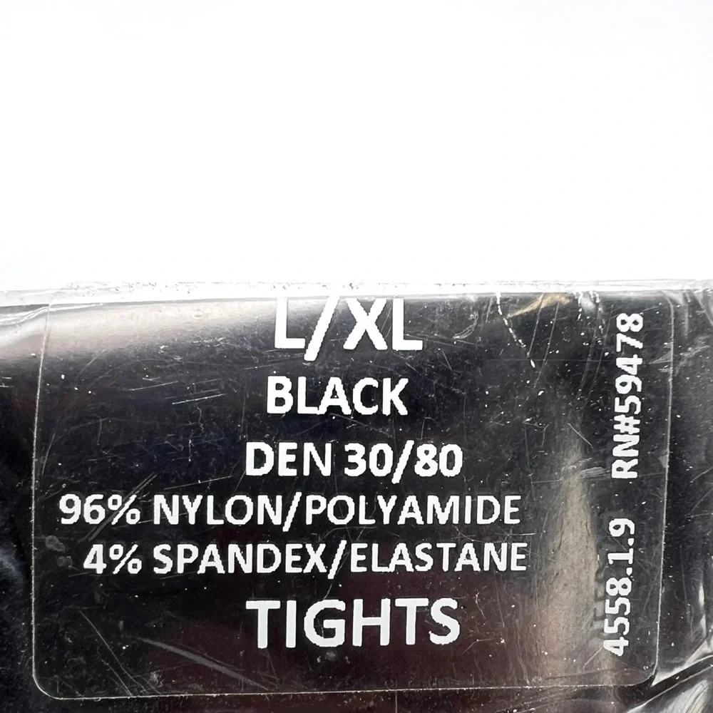 Emilio Cavallini Black Tights Size L/XL Textured Patterned Den 30/80 New NWT